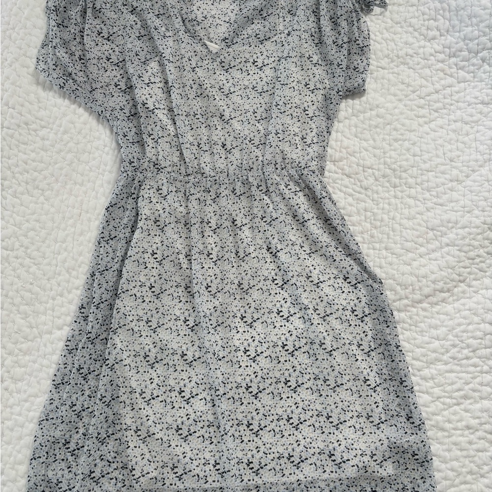 Banana Republic Gray Flutter Sleeve Sundress